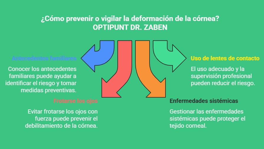 Gráfico explicando los factores de riesgo de la deformación de la córnea